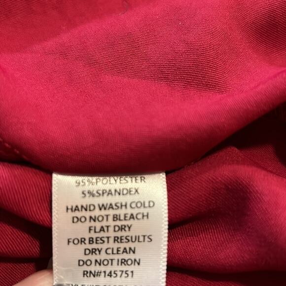 Pink Lily FUCHSIA SATIN COWL NECK MIDI DRESS FINAL Size 2X - Picture 5 of 8